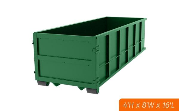 we offer flexible rental periods for our 15-yard dumpsters, with options ranging from a few days to several weeks